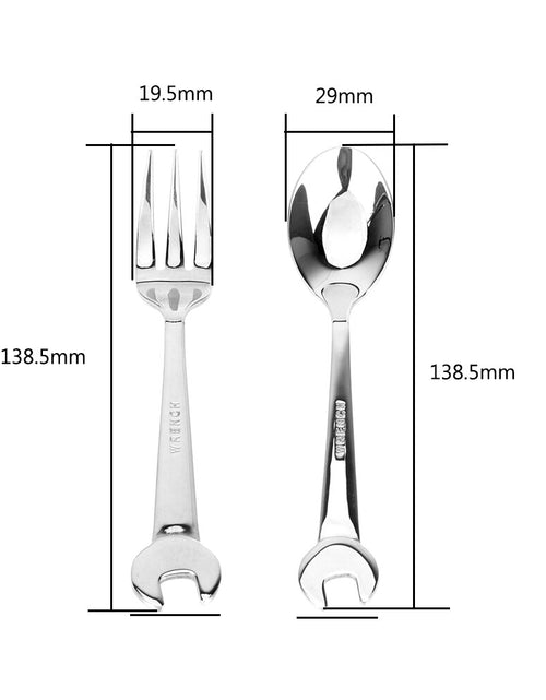 Load image into Gallery viewer, NICEYARD Wrench Spoon Cooking Fork Tableware Stainless Steel Wrench Shape Dinnerware Cooking Accessories Gadgets Kitchen Tools
