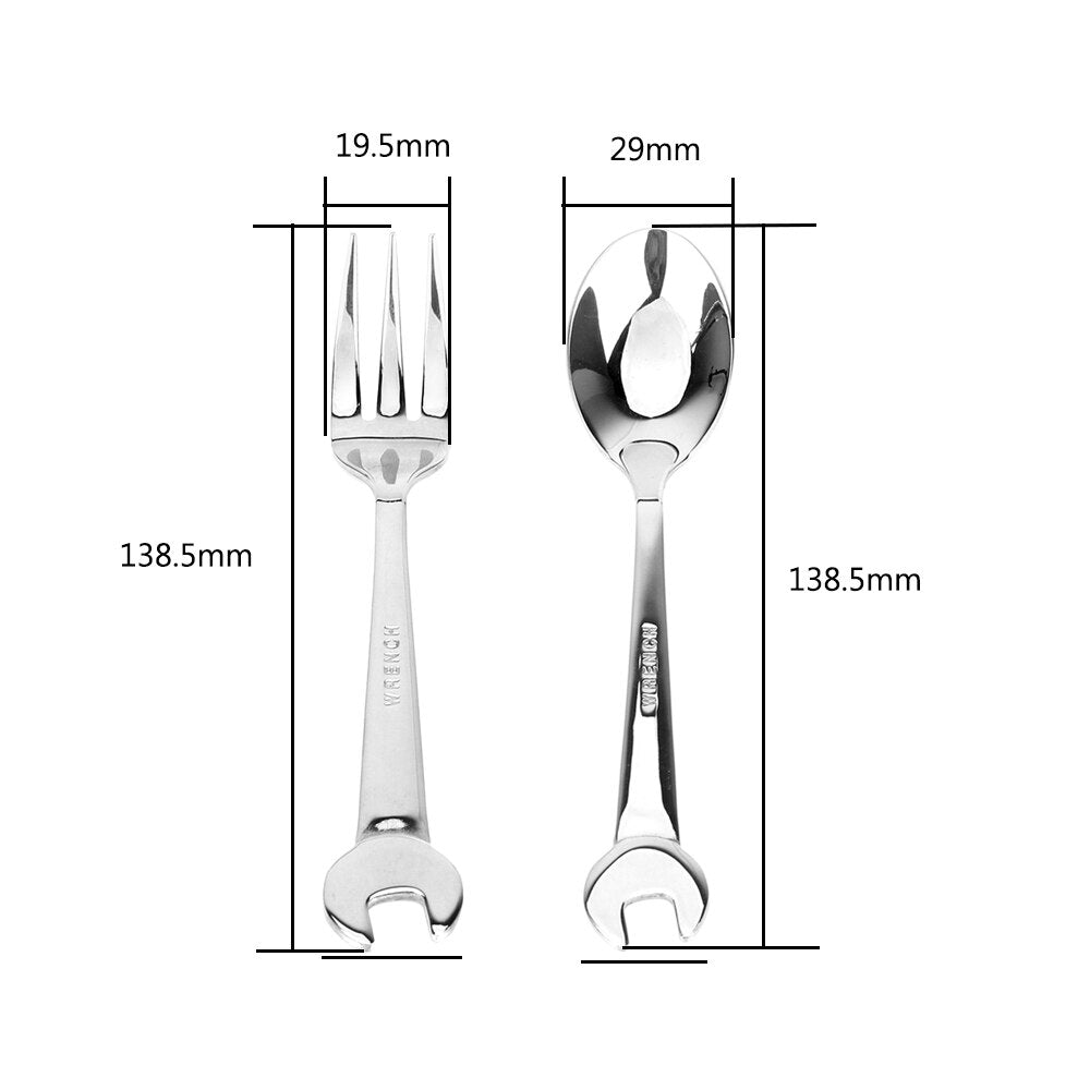 NICEYARD Wrench Spoon Cooking Fork Tableware Stainless Steel Wrench Shape Dinnerware Cooking Accessories Gadgets Kitchen Tools