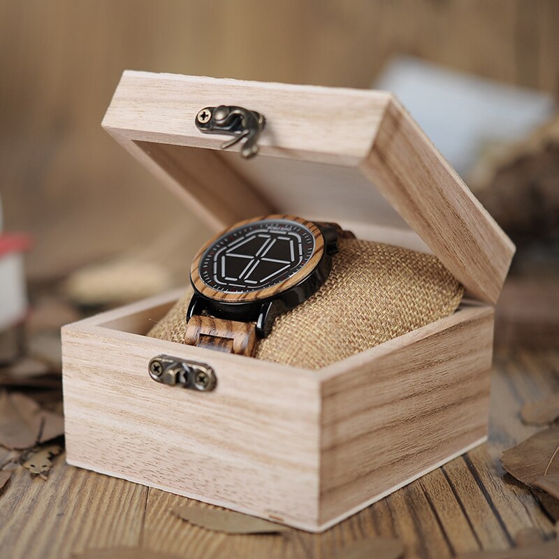 BOBO BIRD Wood Digital Watch Men erkek kol saati Night Vision Wooden Watches LED Time Display relogio masculino in Wood Gift Box