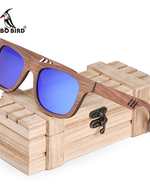 Load image into Gallery viewer, BOBO BIRD Wood Sunglasses Men Women Luxury brand wooden Fashion Vintage Sun Glasses Ladies Wooden Gift W-hAG029
