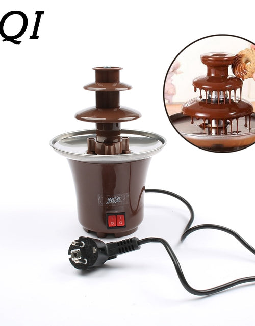 Load image into Gallery viewer, JIQI DIY 3-tier Chocolate Fountain Fondue Mini Choco waterfall machine Three Layers Children Wedding Birthday heat melts EU US
