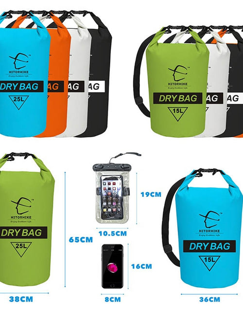Load image into Gallery viewer, 15L 25L Swimming Waterproof Bag Dry Sack Bag For Canoeing Kayak Rafting Outdoor Sport Bags Travel Kit Equipment storage bag 2018
