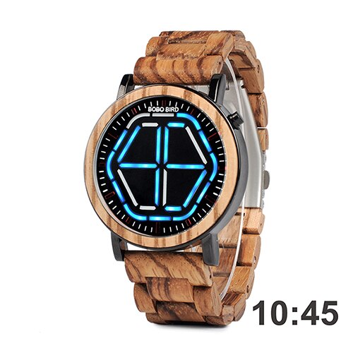 Load image into Gallery viewer, BOBO BIRD Wood Digital Watch Men erkek kol saati Night Vision Wooden Watches LED Time Display relogio masculino in Wood Gift Box
