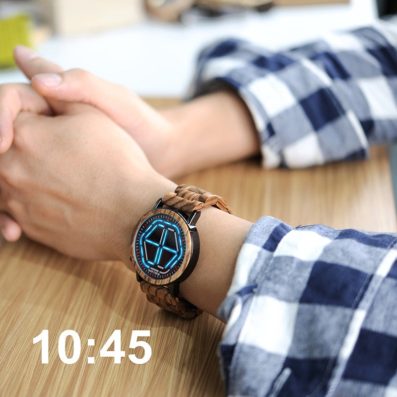 BOBO BIRD Wood Digital Watch Men erkek kol saati Night Vision Wooden Watches LED Time Display relogio masculino in Wood Gift Box