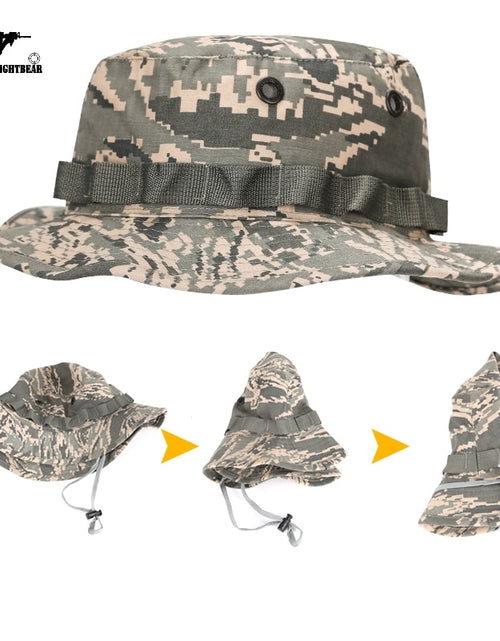 Load image into Gallery viewer, US Army Camouflage BOONIE HAT Thicken Military Tactical Cap Hunting Hiking Climbing Camping MULTICAM HAT 20 Color KA056
