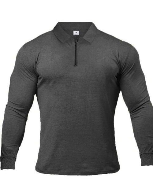 Load image into Gallery viewer, Brand Polo-Shirts Long Sleeve Male Cotton Solid Fitness Mens Slim Fit Fashion Autumn Breathable Polo Shirt
