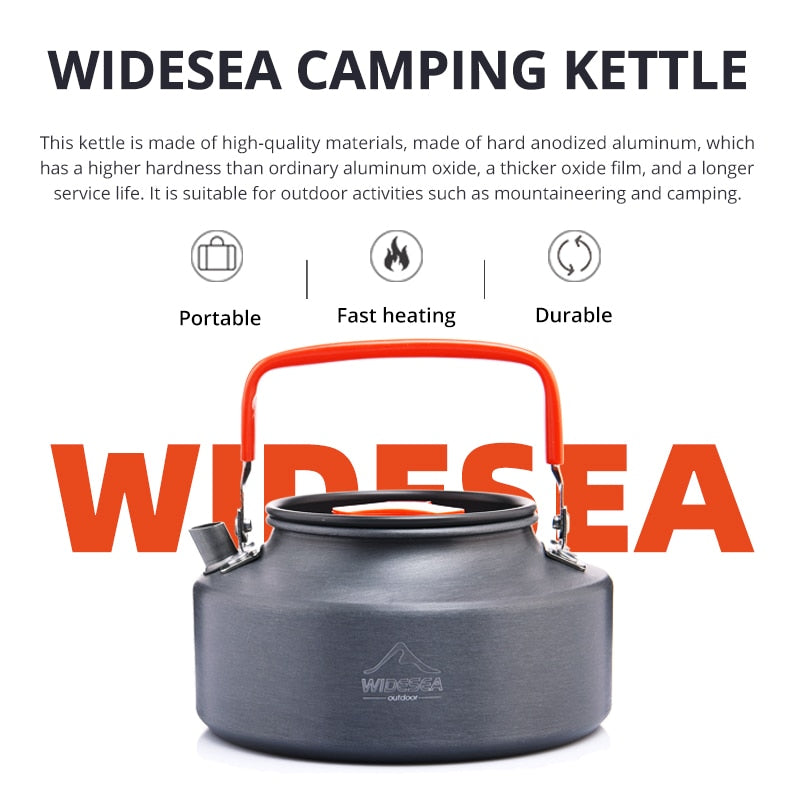 Widesea Camping Outdoor Cookware Set Tableware Cooking Cutlery Utensils Hiking Picnic Travel Equipment Tourist Cooker Fishing