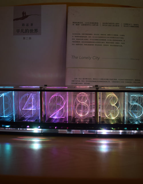 Load image into Gallery viewer, DIY Full-Color RGB Glow Tube Clock DS3231 Electronic Desktop Clock Kit Home Decoration Gift With LED Music Spectrum Function
