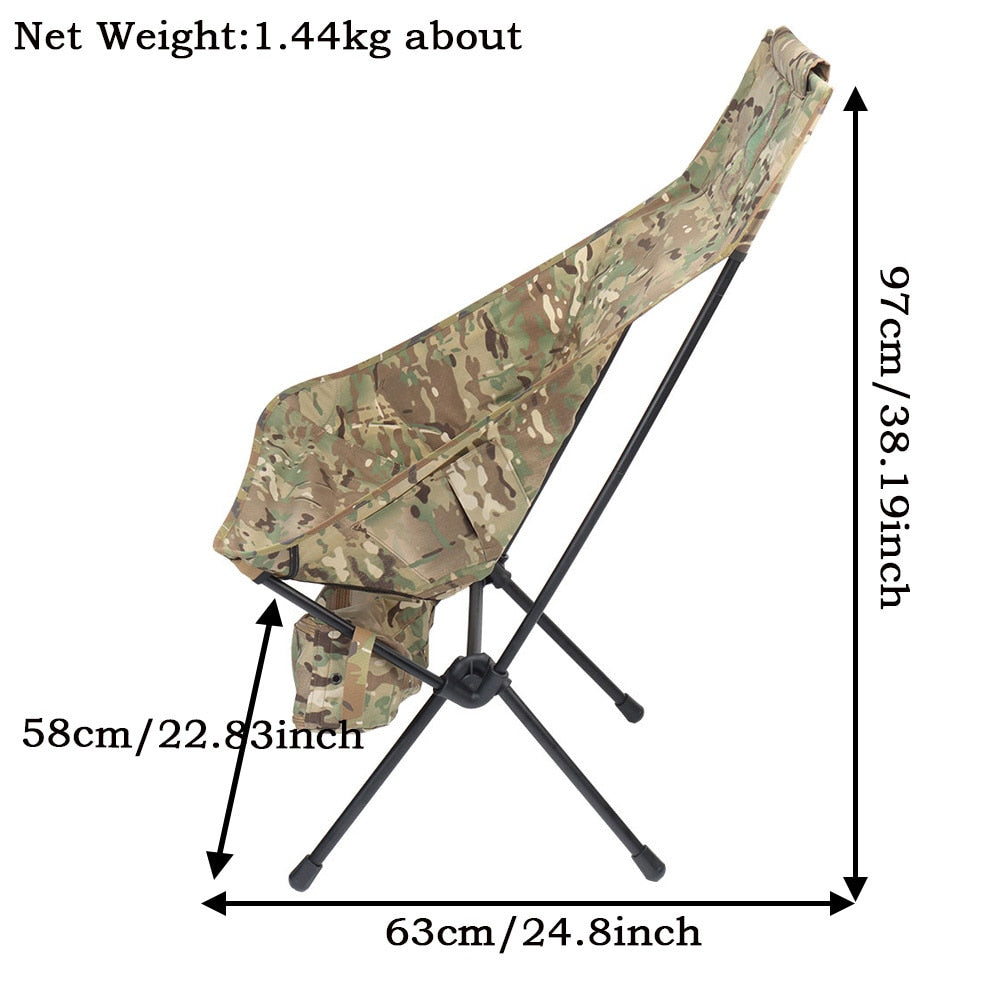 Tactical Folding Chair Camouflage Outdoor Fishing Chair Portable Camping Wild Survival Climbing Picnic BBQ Chair Hunting Hiking