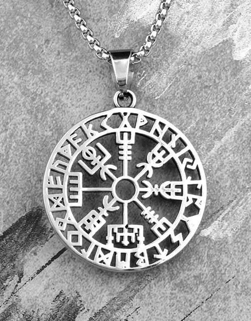 Load image into Gallery viewer, Stainless Steel Viking Pirate Odin Runes Men Necklaces Pendants Chain Punk for Boyfriend Male Jewelry Creativity Gift Wholesale
