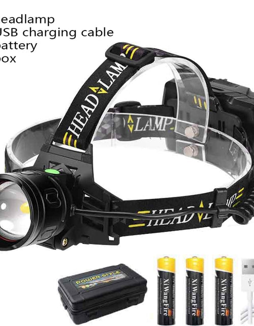 Load image into Gallery viewer, XHP70 Super Strong Headlamp LED Induction Zoom Headlight Type-C USB Rechargeable 3*18650 Battery Outdoor Camping Fishing lantern
