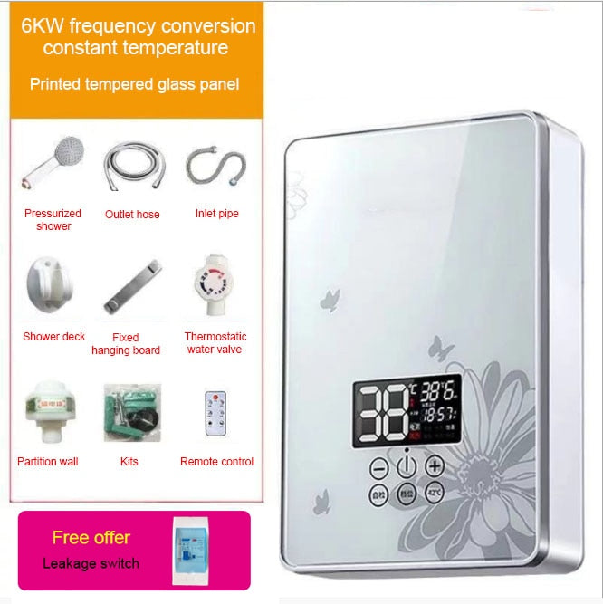 Instant Electric Tankless Hot Water Heater Remote Control Smart Touch Display Bathroom Instantaneous Heating Tap Shower Machine