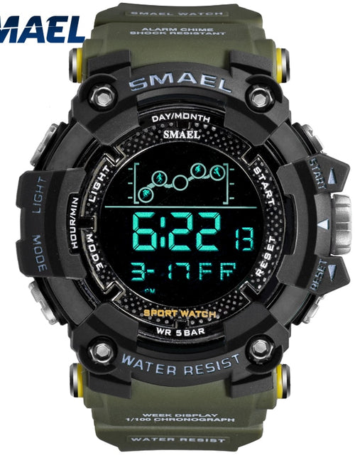 Load image into Gallery viewer, Mens Watch Military Water resistant SMAEL Sport watch Army led Digital wrist Stopwatches for male 1802 relogio masculino Watches
