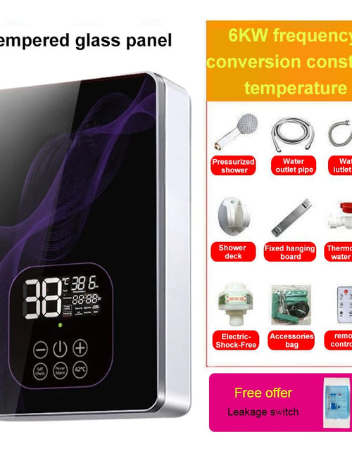 Load image into Gallery viewer, Instant Electric Tankless Hot Water Heater Remote Control Smart Touch Display Bathroom Instantaneous Heating Tap Shower Machine
