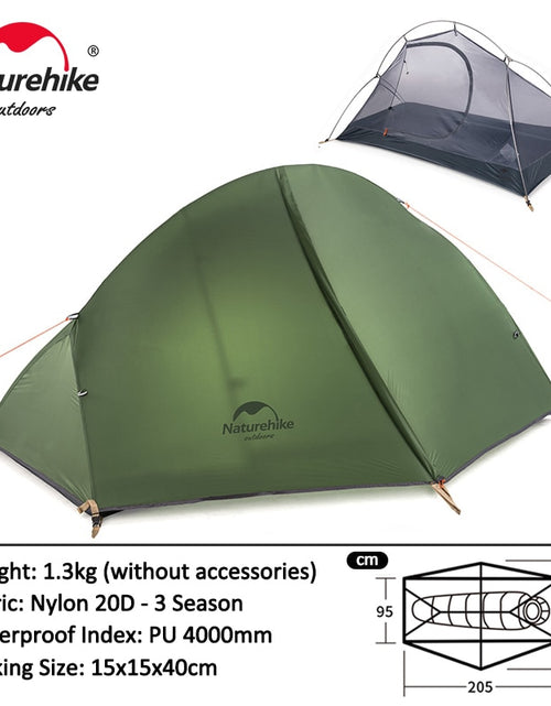 Load image into Gallery viewer, Naturehike Cycling Tent 1 Person Ultralight Backpacking Tent Double Layer Fishing Beach Tent Outdoor Travel Hiking Camping Tent
