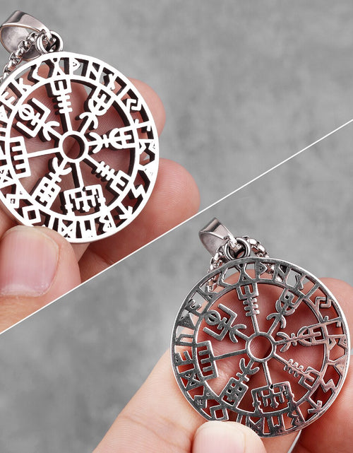 Load image into Gallery viewer, Stainless Steel Viking Pirate Odin Runes Men Necklaces Pendants Chain Punk for Boyfriend Male Jewelry Creativity Gift Wholesale
