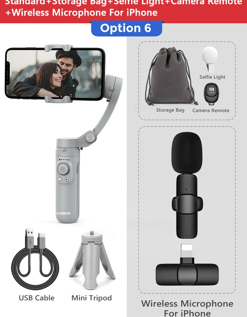 Load image into Gallery viewer, AXNEN HQ3 3-Axis Foldable Smartphone Handheld Gimbal Cellphone Video Record Vlog Stabilizer for iPhone 13 Xiaomi Huawei Samsung
