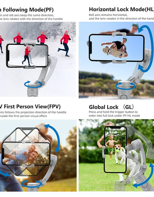 Load image into Gallery viewer, AXNEN HQ3 3-Axis Foldable Smartphone Handheld Gimbal Cellphone Video Record Vlog Stabilizer for iPhone 13 Xiaomi Huawei Samsung
