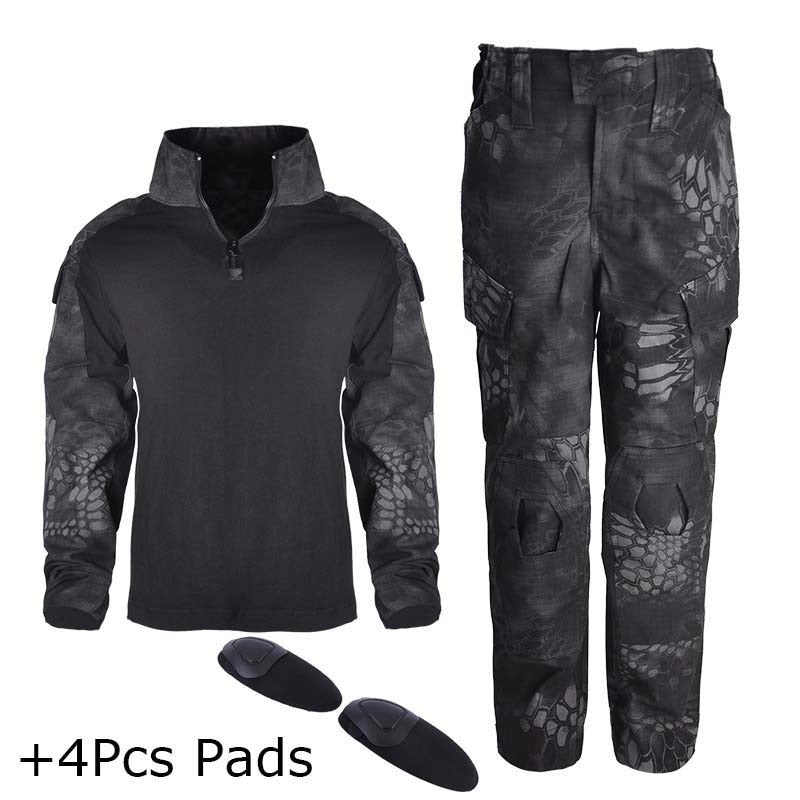 Children&#39;s Camouflage Training Clothes Suit Kids Outdoor CS Field Camping Hunting Military Combat Uniform Tactical Shirt Pants