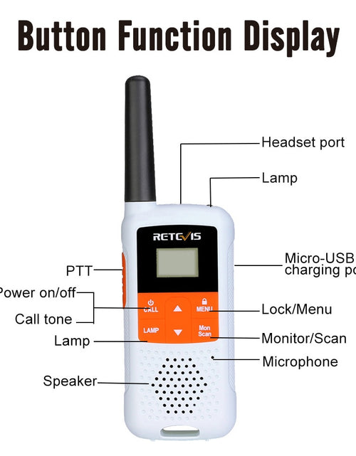 Load image into Gallery viewer, Retevis RT649B Walkie Talkie 2 or 4 pcs PMR446 Walkie-talkies 1.8km for Motorola Two-way radio Hunting Fishing Rechargeable VOX
