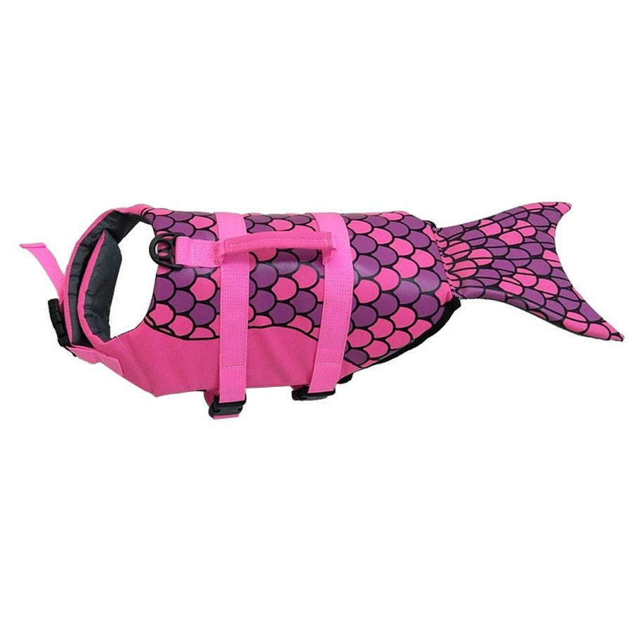 Dog Swimming Vest Pet Summer Safety Clothes Bulldog Life Vest Mermaid Shark Swimwear Dog Life Jacket Harness Pet Swimming Suit