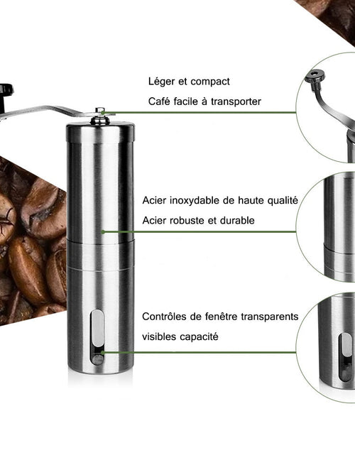 Load image into Gallery viewer, Manual Coffee Grinder Mini Stainless Steel Hand Handmade Coffee Bean Grinders Mill Foamer Kitchen Tool Coffee Accessories
