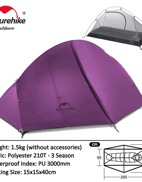 Load image into Gallery viewer, Naturehike Cycling Tent 1 Person Ultralight Backpacking Tent Double Layer Fishing Beach Tent Outdoor Travel Hiking Camping Tent
