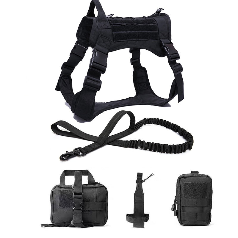 Tactical Dog Harnesses Pet Training Vest Dog Harness And Leash Set For Small Medium Big Dogs Walking Hunting Free Shipping Items