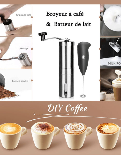 Load image into Gallery viewer, Manual Coffee Grinder Mini Stainless Steel Hand Handmade Coffee Bean Grinders Mill Foamer Kitchen Tool Coffee Accessories
