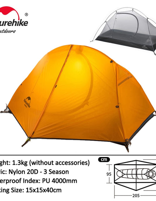 Load image into Gallery viewer, Naturehike Cycling Tent 1 Person Ultralight Backpacking Tent Double Layer Fishing Beach Tent Outdoor Travel Hiking Camping Tent
