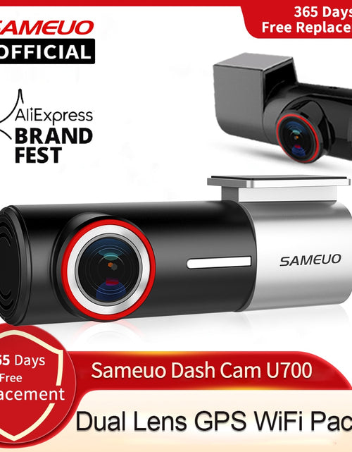 Load image into Gallery viewer, SAMEUO U700 Dash Cam Front and Rear Camera Recorder QHD 1944P Car DVR with 2 cam dashcam WiFi Video Recorder 24H Parking Monitor
