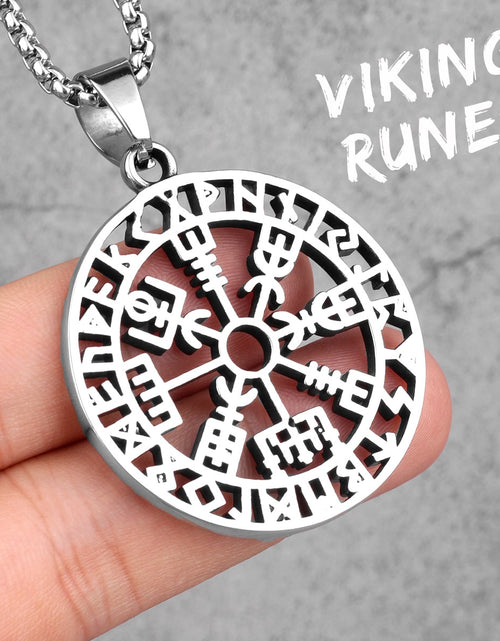 Load image into Gallery viewer, Stainless Steel Viking Pirate Odin Runes Men Necklaces Pendants Chain Punk for Boyfriend Male Jewelry Creativity Gift Wholesale
