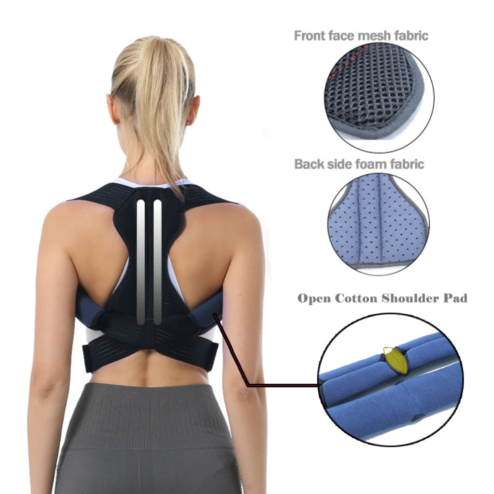 Men&amp;Women Posture Corrector Back Support Belt Clavicle Spine Lumbar Brace Corset Posture Correction Stop Slouching Back Trainer