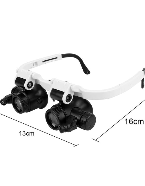 Load image into Gallery viewer, Dual-Lens Eye Loupe Magnifier For Electronics Watch Repair LED Lights Glasses Magnifier Head Mount Magnifying Glass 8x 15x 23x
