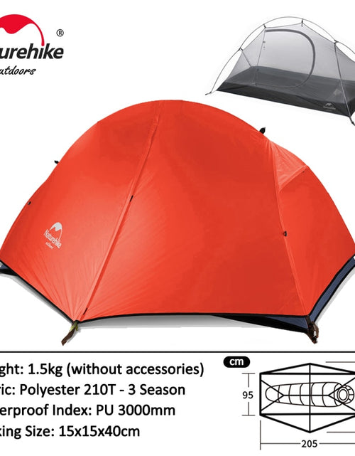 Load image into Gallery viewer, Naturehike Cycling Tent 1 Person Ultralight Backpacking Tent Double Layer Fishing Beach Tent Outdoor Travel Hiking Camping Tent
